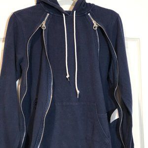 Tackma Womens Cotton Double Zip Back Pocket Sweatshirt Hoodie Size S